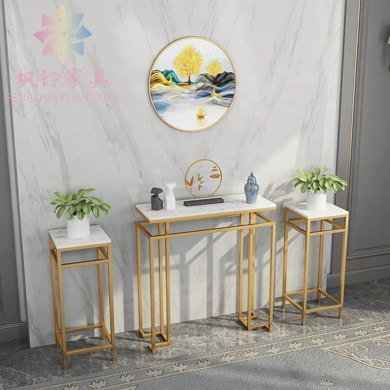 Wholesale Bulk Console Tables For Living Room Furniture Console Table With Marble Retro CT011