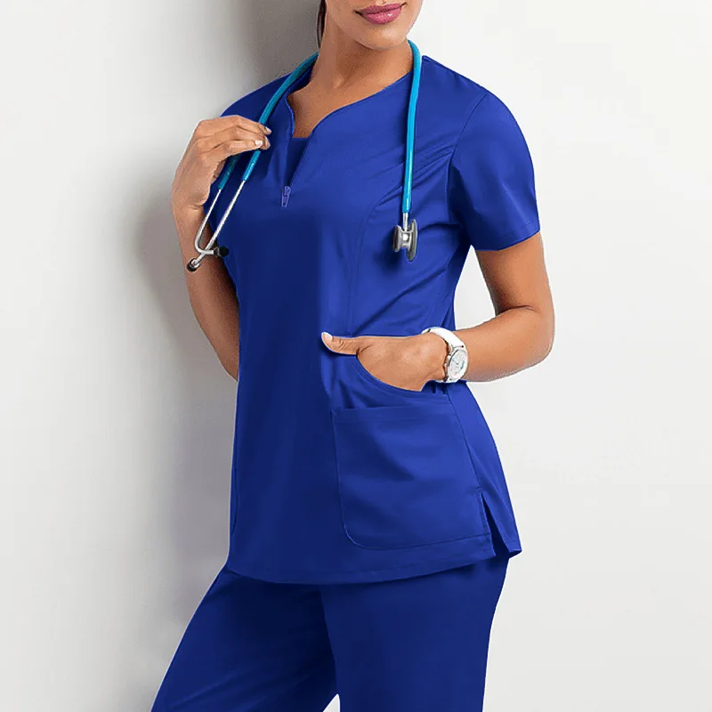 Short Sleeve Tops Jogger Pants Medical Hospital Nursing Scrub Uniforms Men Women Nurse Scrubs Set