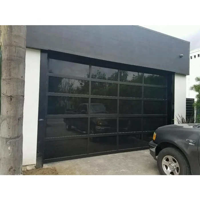 Modern design remote control sectional retractable garage roll up glass insulating garage door