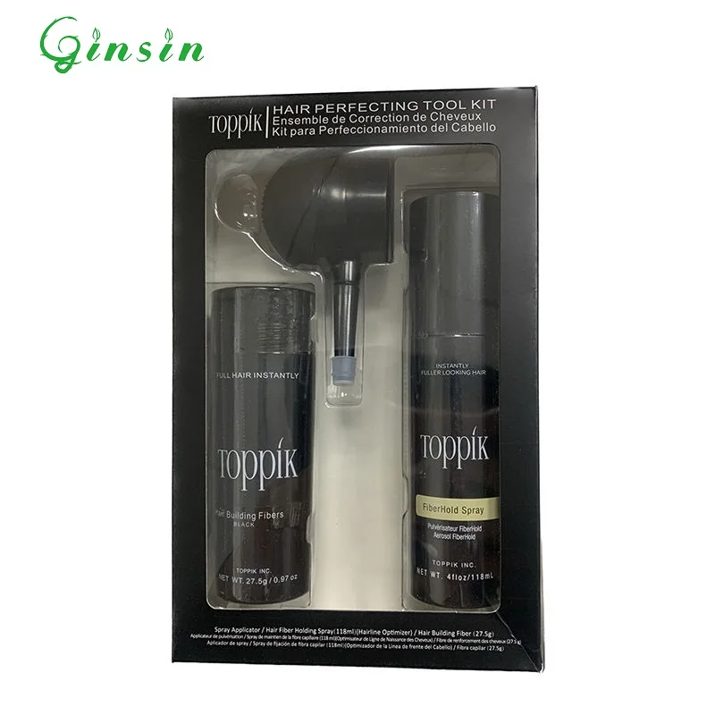 27.5G Hair Loss Treatment Hair Fibre Powder Fully Keratin Hair Building Fiber Hold Spray Applicator Pump Set
