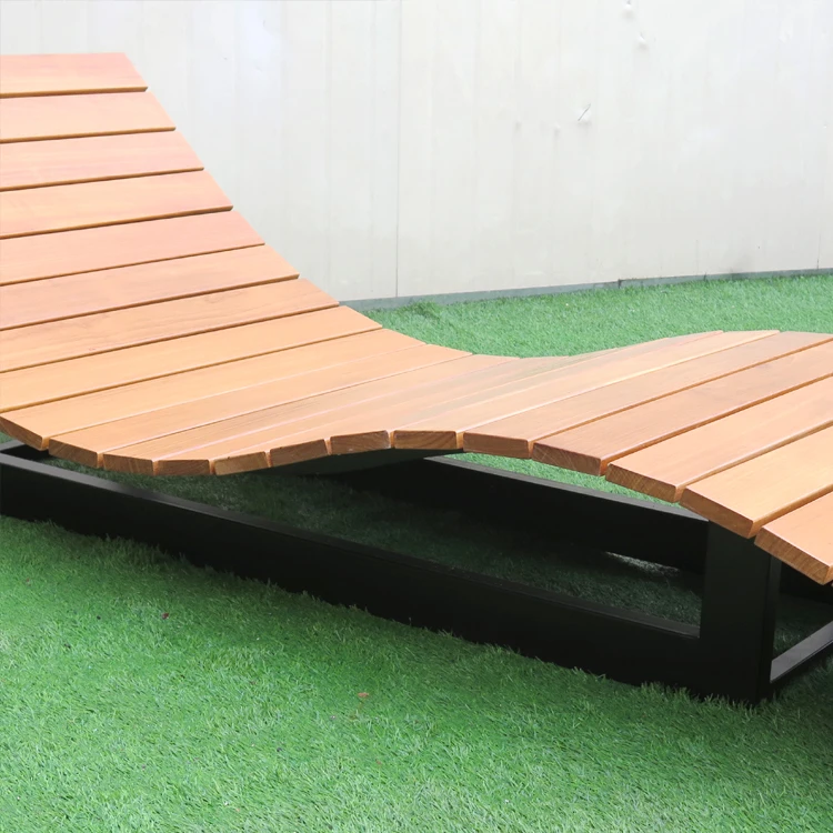 Деревянный шезлонг популярный современный завод открытый дизайн уличный индивидуальная деревянная уличная мебель