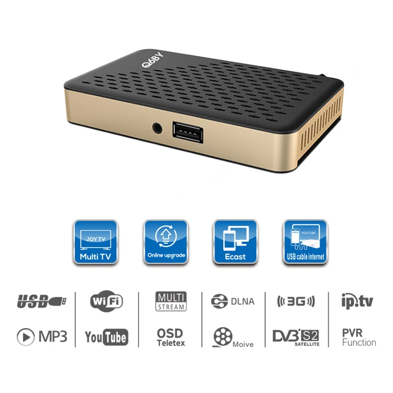 Custom Logo DVB S2 Satellite TV Receiver FTA More Than 1000 Channels