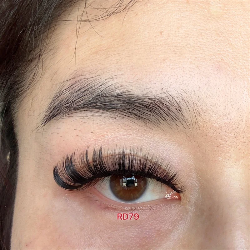 China Sunland Private label fluffy mink eyelashes faux mink 12mm Russian strip lahses deep curl striplashes