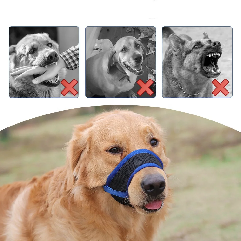 New pet mask, anti-barking anti-biting dog muzzle breathable mesh adjustable pet muzzle anti-accidental eating of pet supplies
