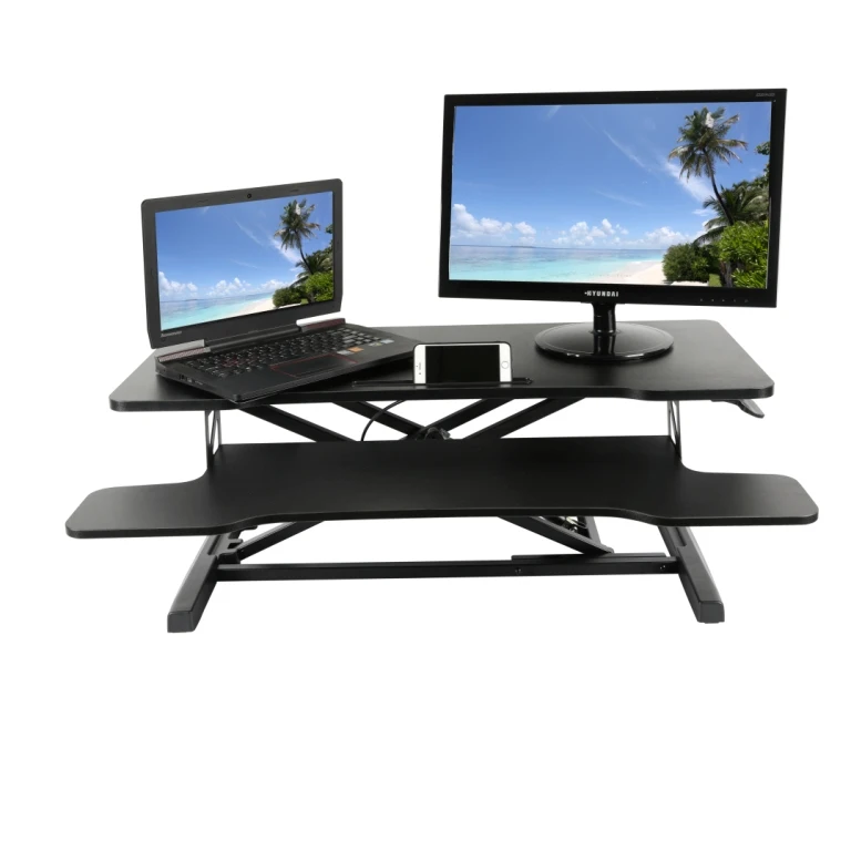 36in Standing Desk Converter Height Adjustable Sit to Stand up Desk Riser Computer Workstation with Keyboard Tray