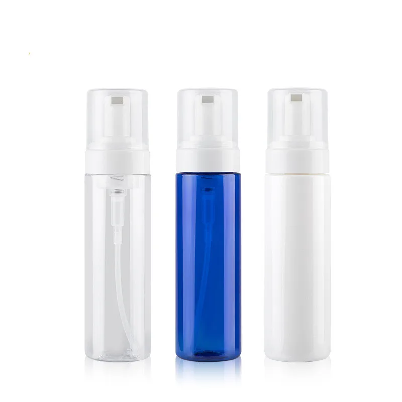 Wholesale 200ml Empty PET Vacuum Refillable Bottle Foaming Bubble Foam Lotion Dispenser Pump Shampoo bottle with Over cap