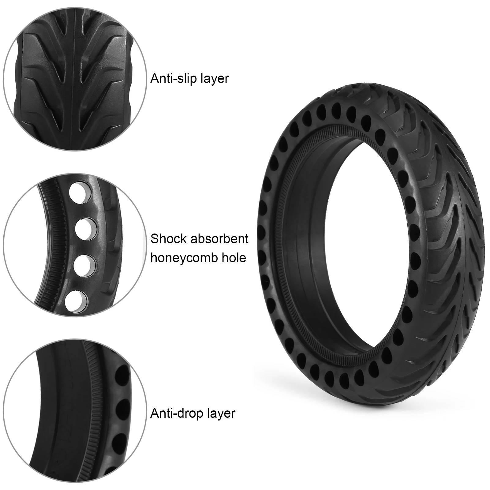 8 1/2x2 Honeycomb Solid Tire Escooter 8.5 Inch Explosion-proof Non-Pneumatic Tyre For Xiaomi M365 Pro 1S Electric Scooter Wheel