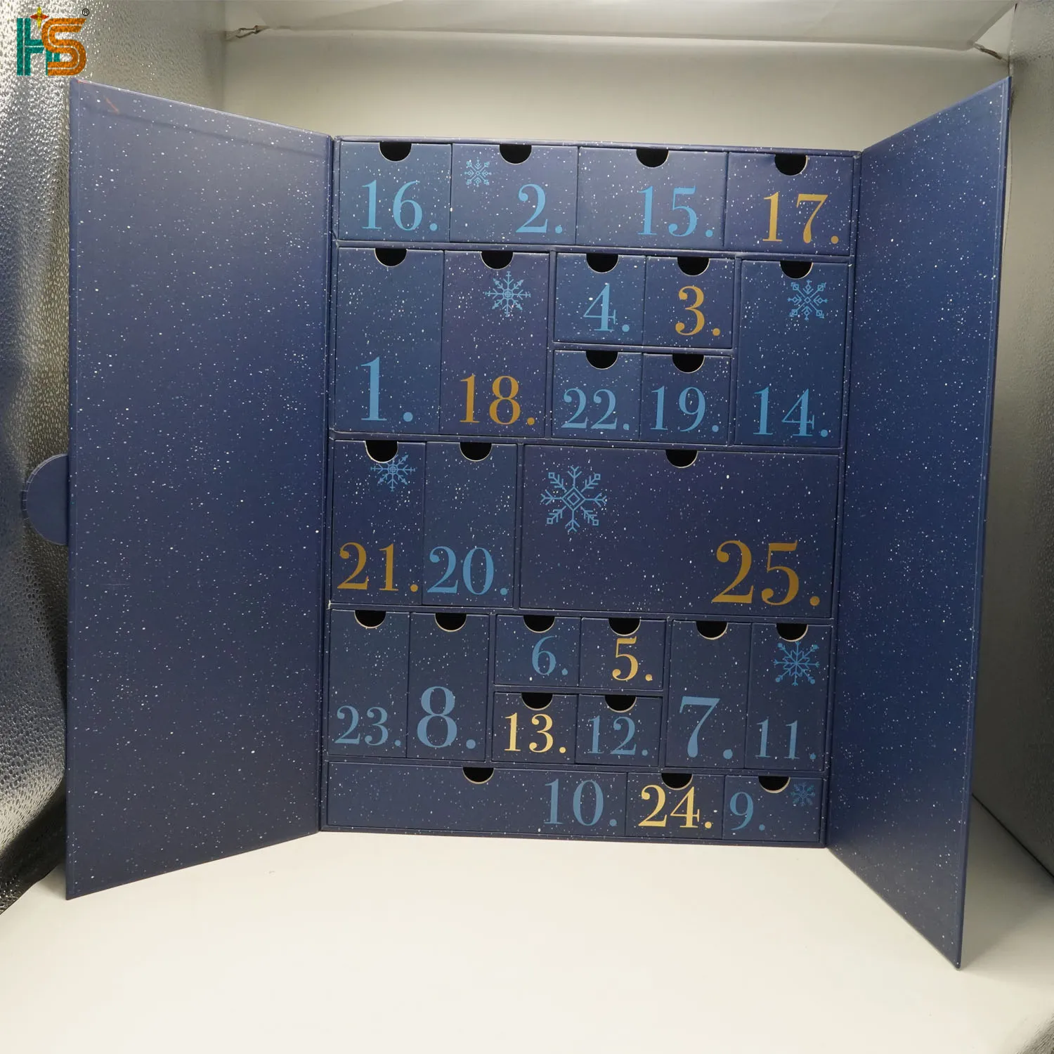 Pink Paper Beauty Skincare Set Gift Packaging Double Door Christmas Countdown Advent Calendar Box With With Drawer For Cosmetic