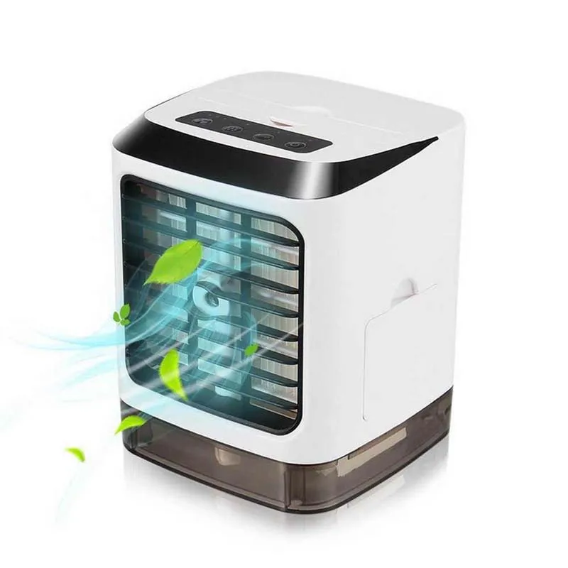 7 Colors Led Air Cooler With Spay Mist Function Mini Handheld Portable Air Fan