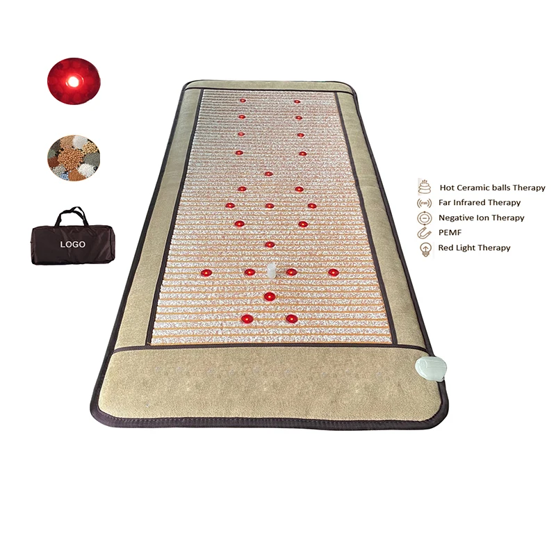 New Arrival Health Care Jade Stones Therapy Massage Thermal Bio Crystal Mattress Tourmaline Mat Top 1 Infrared Heating Pad