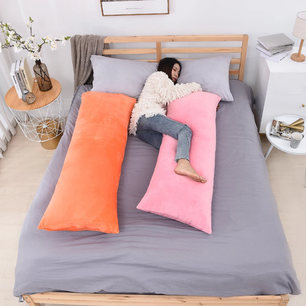 Solid color custom rectangle pillows cover long body pillow china factory price in stock