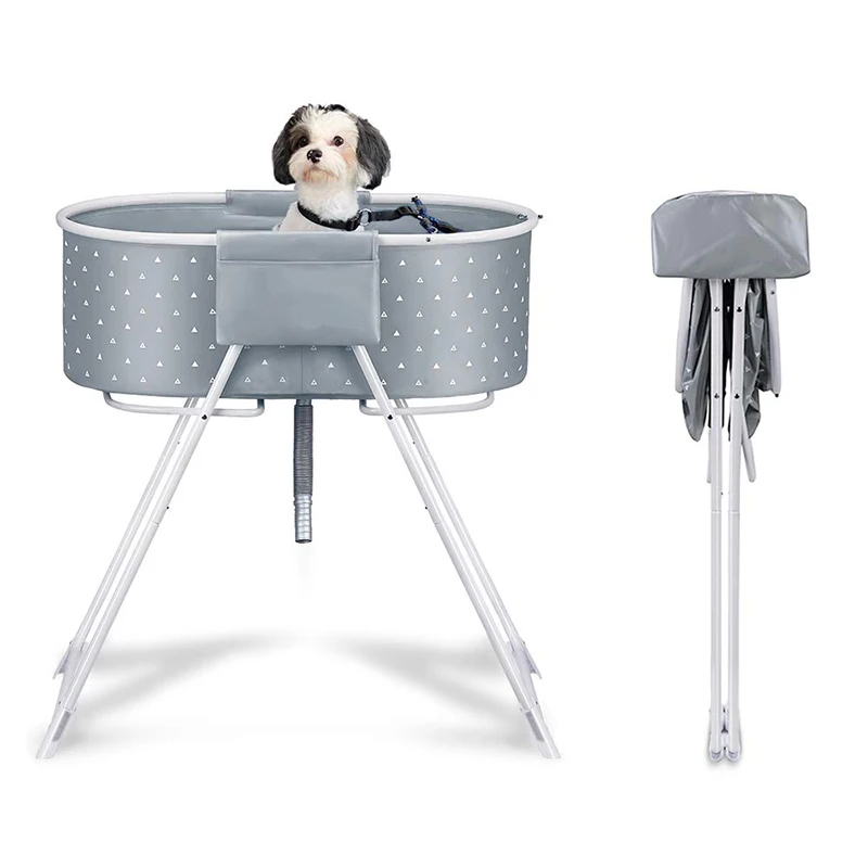 Bunnyhi GYP001 Washing Shower Grooming Basin Wash Station For Bathing Adjustable Portable Elevated Folding Dog Bath Tub