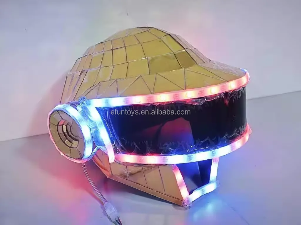 efun Hot Selling Mirror Suit Robot Punk Head Costume Suit Adult Cosplay Golden Silver Mirror Costume With Daft Punk Helmet