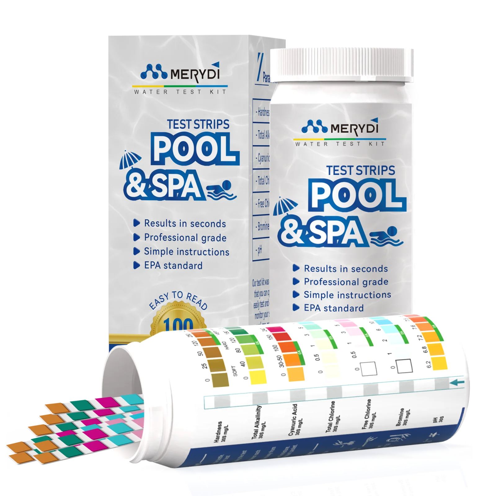 7 in 1 High Quality Precise Swimming Pool Spa Water Test Kit Hot Sale Test Strips Chlorine Shock Calcium Testing Equipment