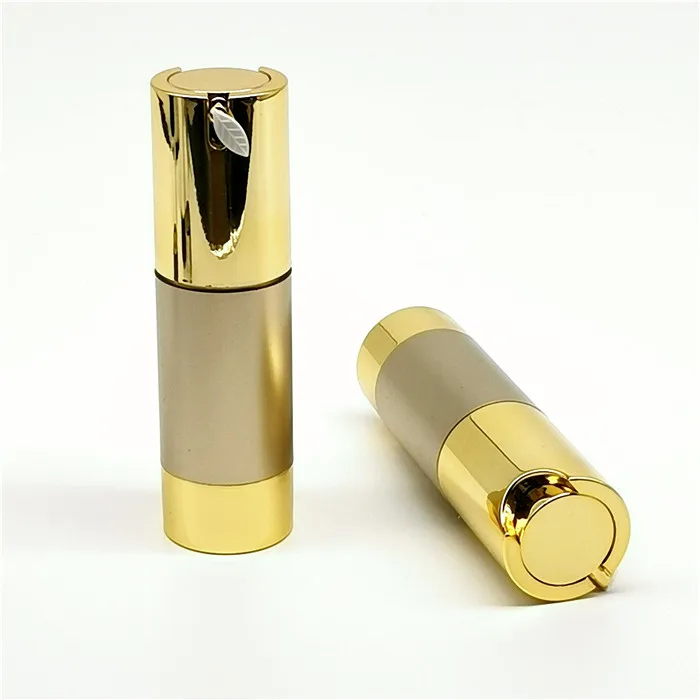 
Gold dispenser skincare packaging bottle press top pressure lotion bottle for emulsion 