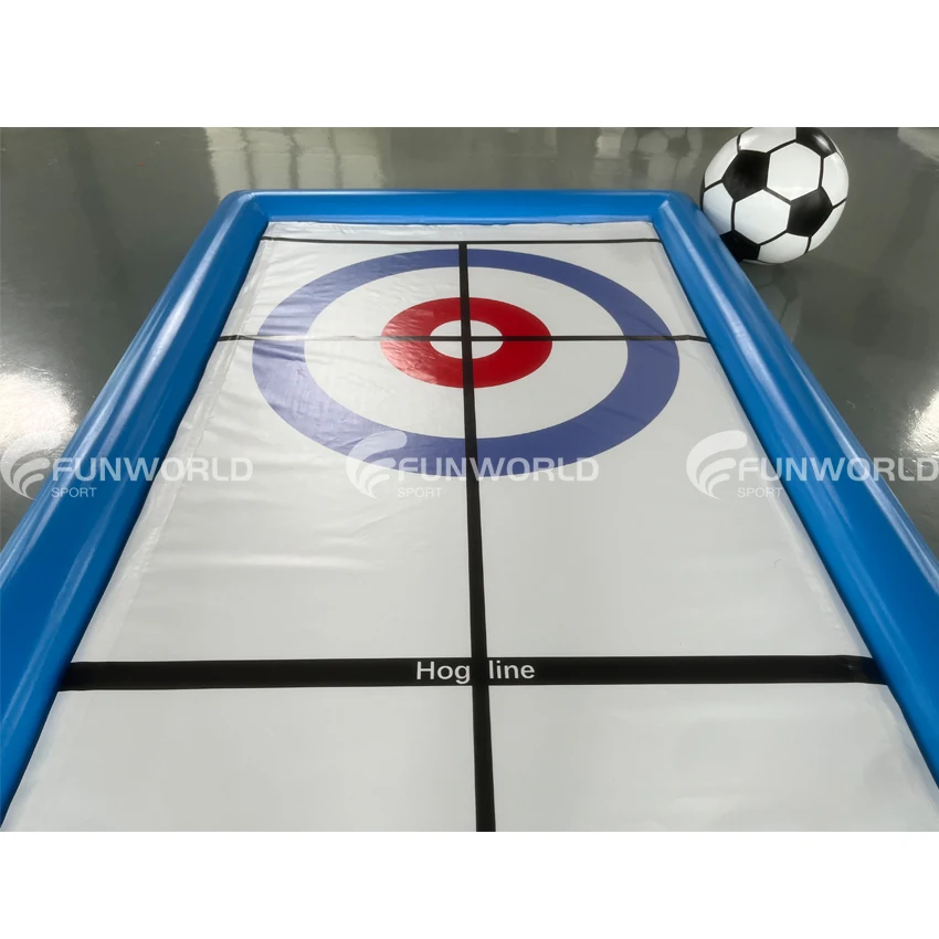 Outdoor Drop Stitch Ice Curling Rink Inflatable Hockey Rink Inflatable Street Curling For Curling Game
