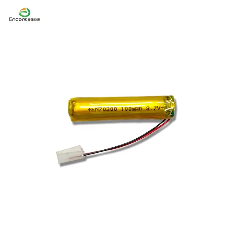 Round 70300 rechargeable li ion polymer lithium ion 3.7v 100mah lipo battery