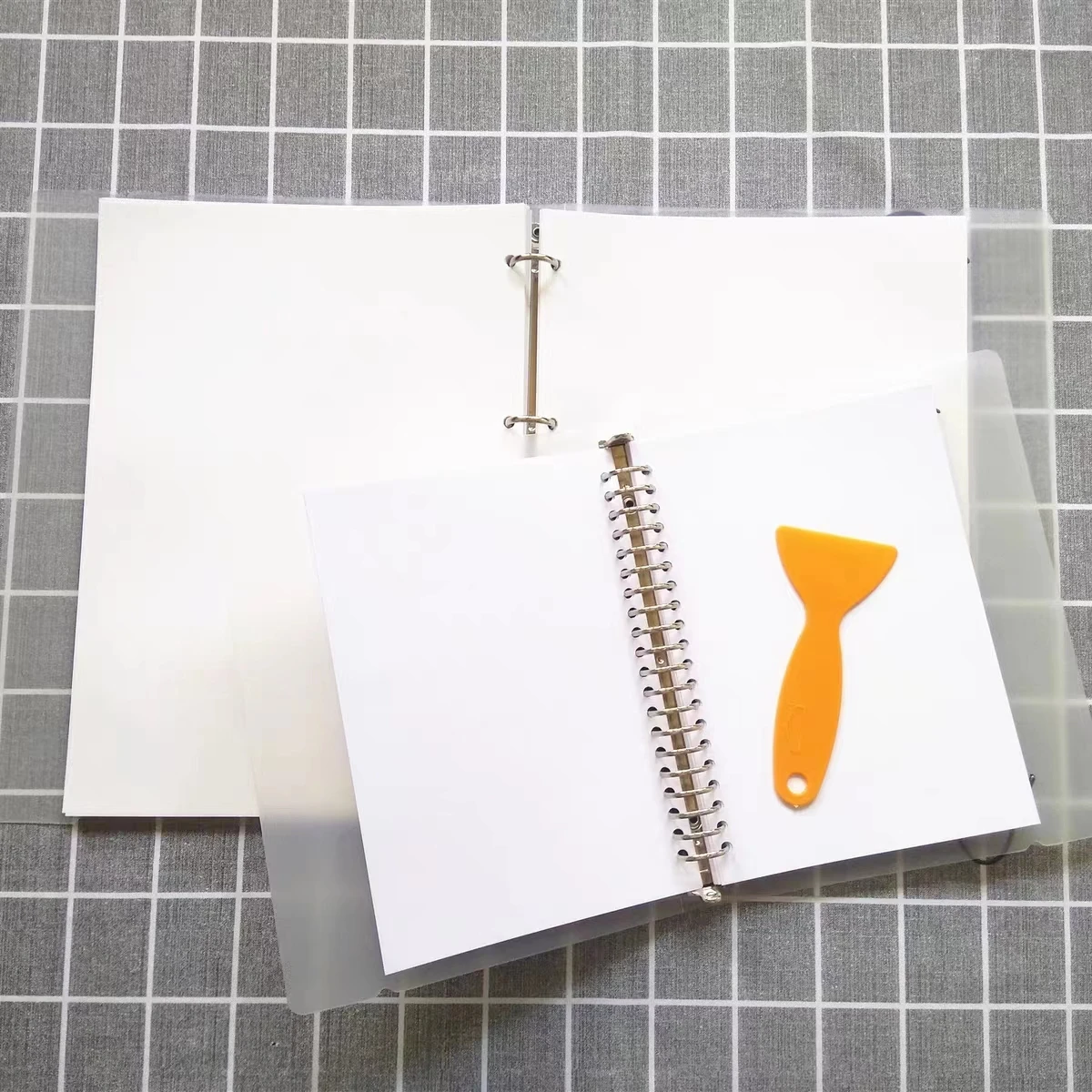 custom  PET translucent cover double sided release paper sticker book