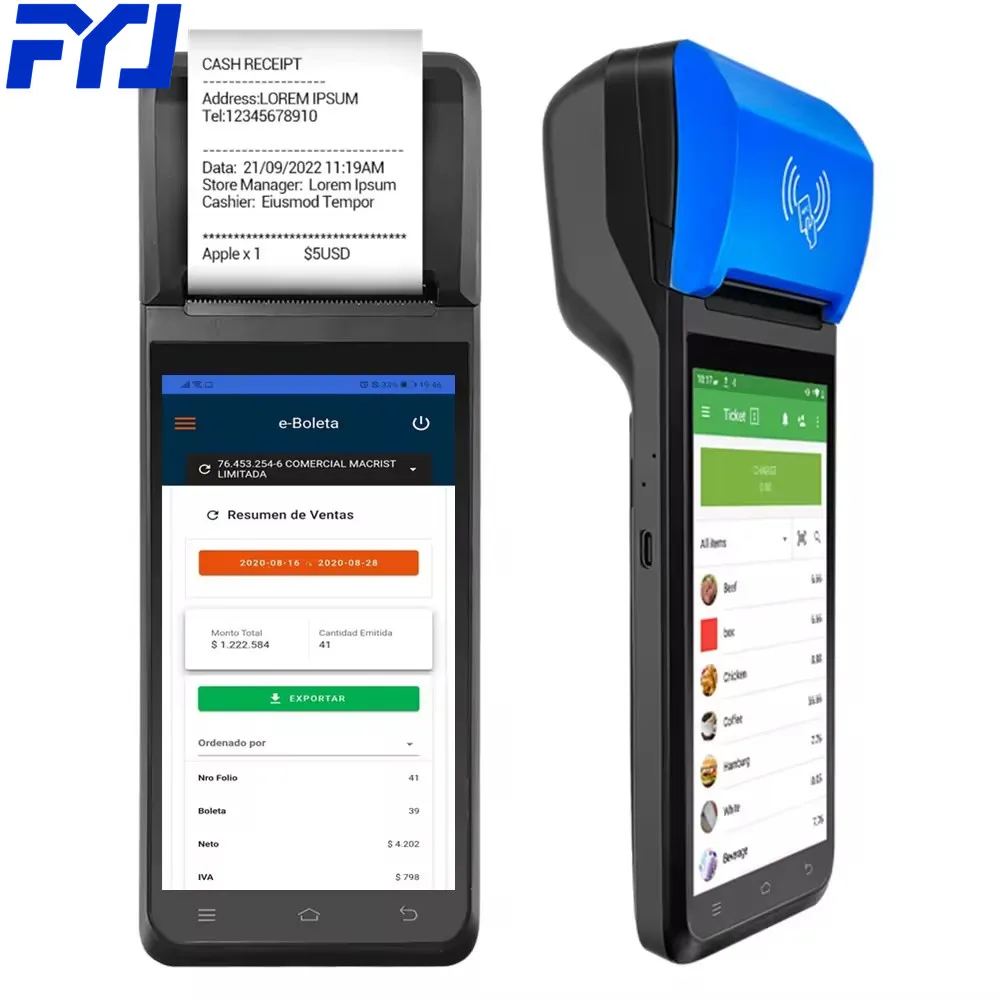 FYJ-F1 5 99 '3G + 16G Android mpos 90 mm/s портативные все в одном Pos-терминалы точки продажи платежных систем Pos