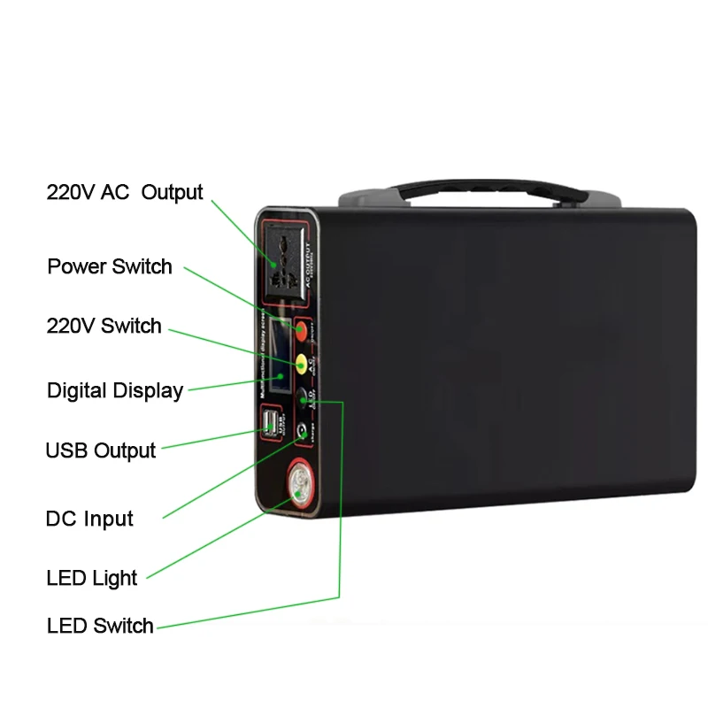 Прямая Продажа с завода 300 Вт портативная электростанция 220 В USB-выход зарядное устройство для телефона светодиодный свет 167 45000 мАч литиевая батарея