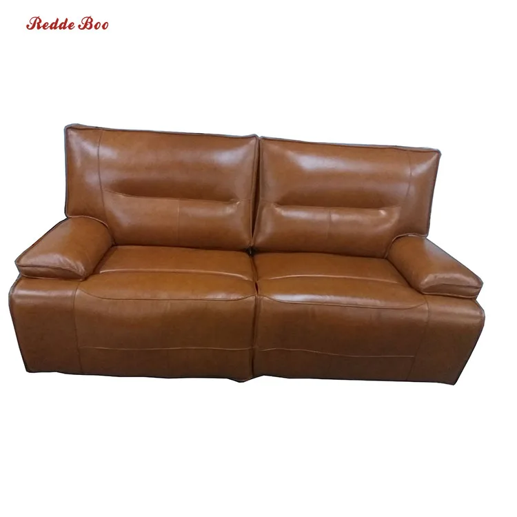 
Factory direct ship orange synthetic leather 2 seat recliner sofa 9001 
