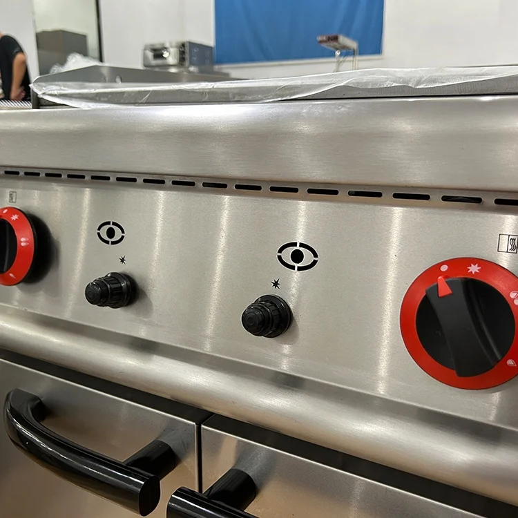 Stainless Steel Surface Gas Griddle Grill For Food Service Industry Commercial Kitchen Equipment Lava Rock Grill