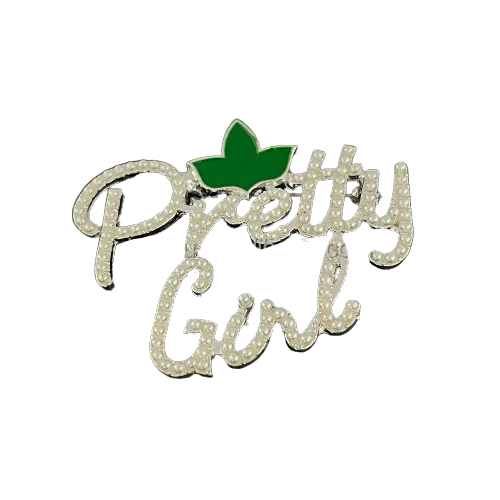 Greek Alpha Pink and Green Sorority Graduation Gifts Maple Leaf Pretty Girl Pearl Rhinestone Pin Brooch For Women Jewelry Gifts