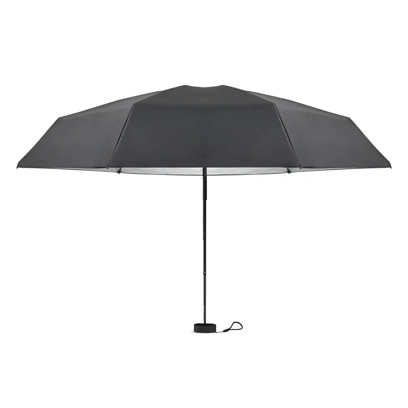 Lightweight Sunny Custom Super Mini Small Umbrella with Sliver Coated Manual Open Flat Mini Folding Umbrella