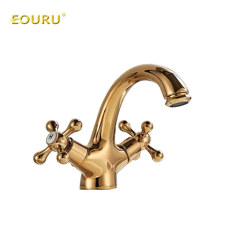 EOURUR Brass Faucet Manufacturer Best Seller Dual Handle Antique Basin Faucet Hot And Cold Mixers For Bathroom Shower Faucet