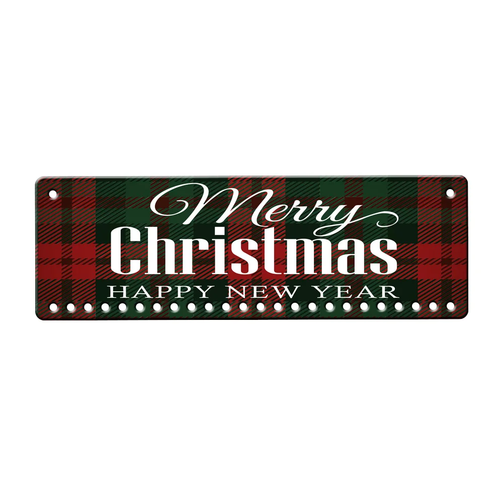 wholesale Sublimation Blank Christmas Candy Cane Advent Calendar Aluminum Blank Countdown Reusable Reindeer Hanging Board Holder