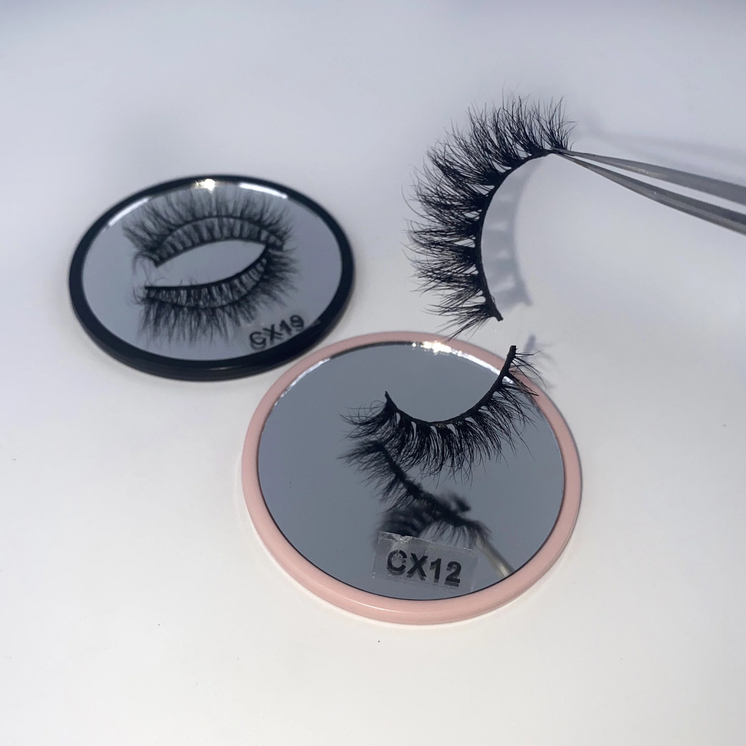 Premium hand made natural black mink lashes custom packaging box mix levels real fur lash wholesale full strip lashes makeup