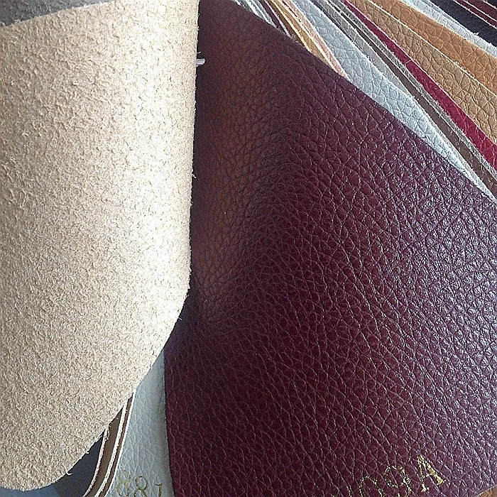Textured pu microfiber leather material for furniture, pure leather material