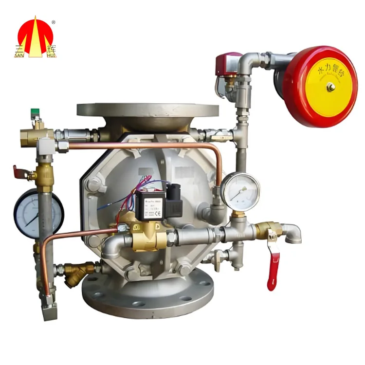 Fire sprinkler system DN80 valved alarm check