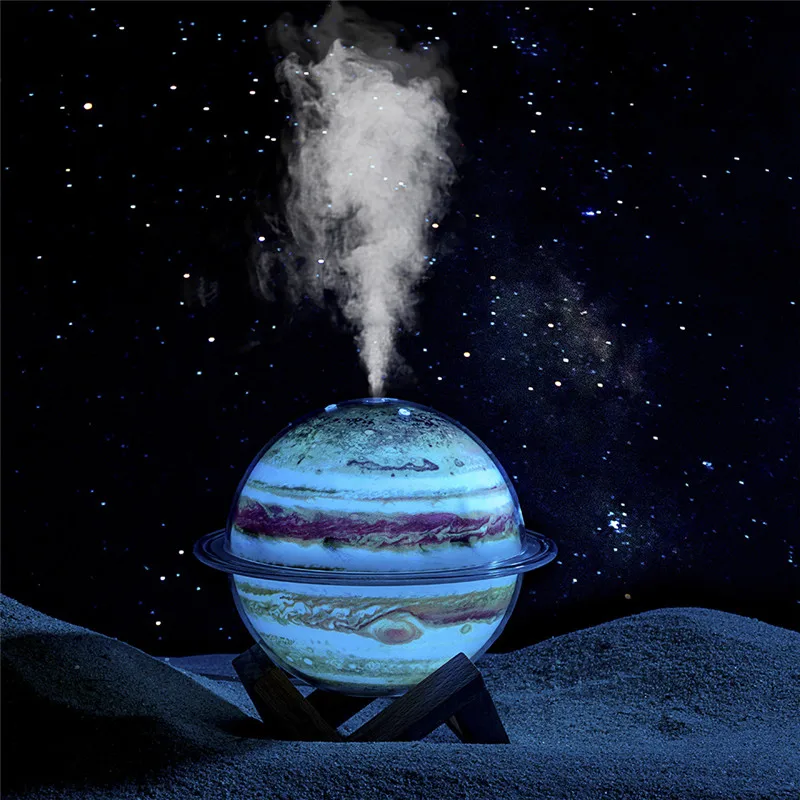 New Night Lamp Atomizer fogger oil diffuser Essential Oil Ultrasonic Humidifier 3D Planet Galaxies usb humidifier with wood sten