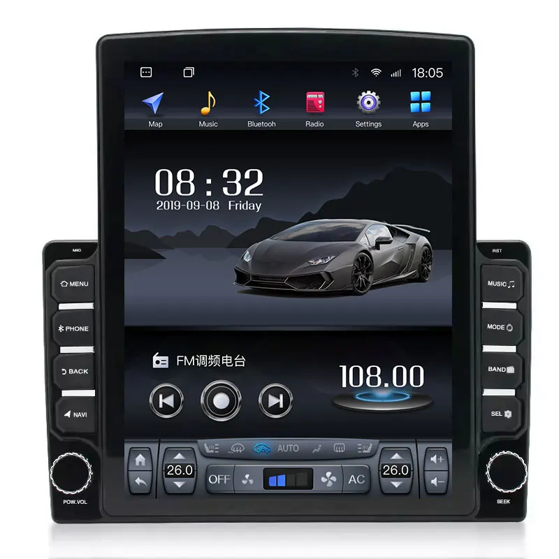 Universal 9/10inch 1/2 Din Android 10/11/12 Stereo Radio Gps Navigation Dvd CD Video Digital Multimedia Car Screen