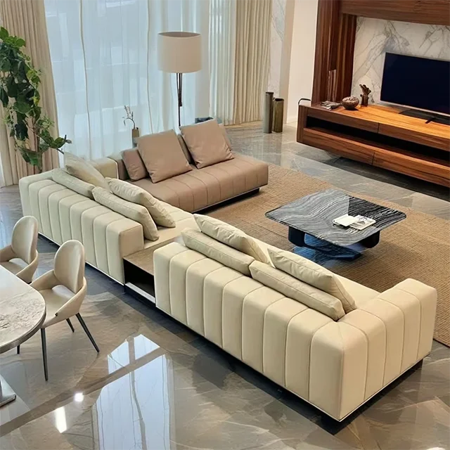 ltalye Design Light Luxury Living Room Furniture Sofa Set L Shape Modular Corner Split Sectional Sofa Couch