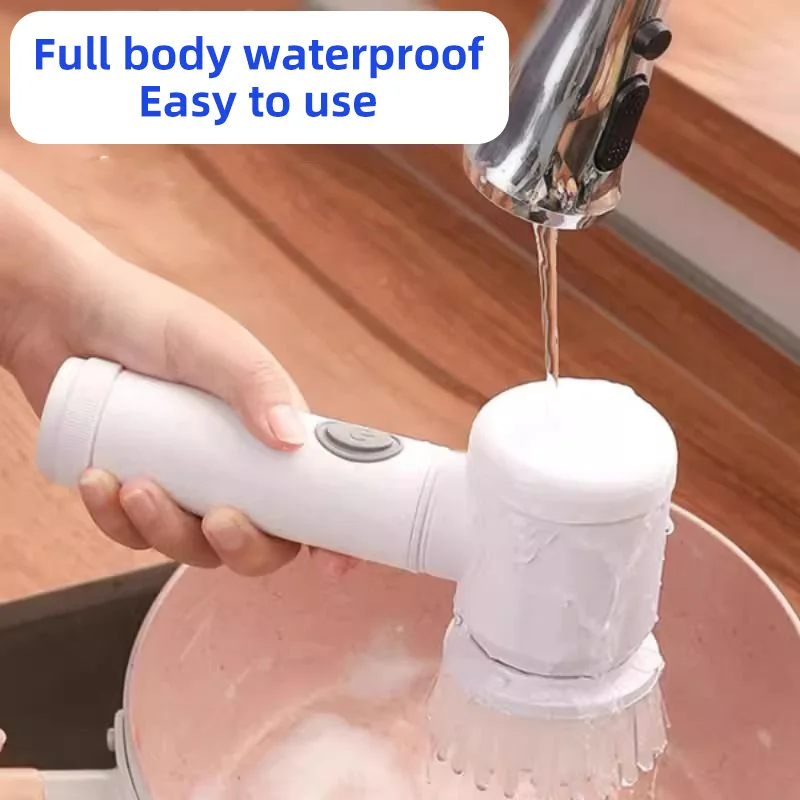 Cleaning Electric Spin Scrubber Scrub Kitchen Cleaning Tool USB 5 in 1 Handheld Bathtub Brush Electric Brush to Clean Sink