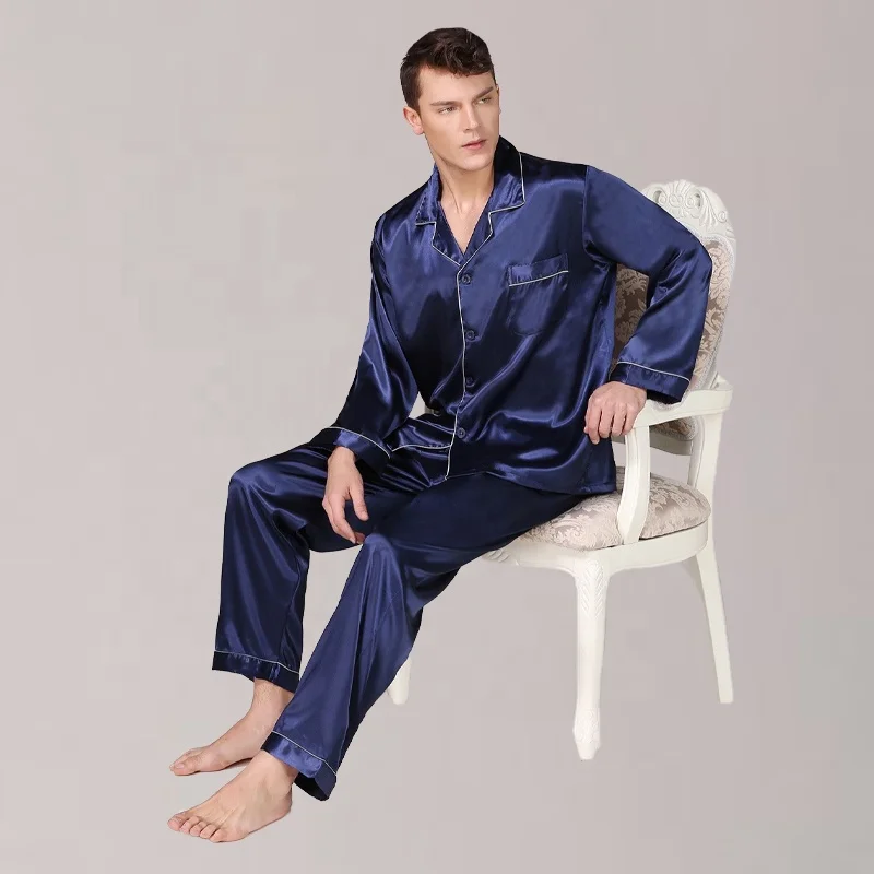Men Satin Pajamas Set soft fabric so popular men sleepwear night wear mix color and size