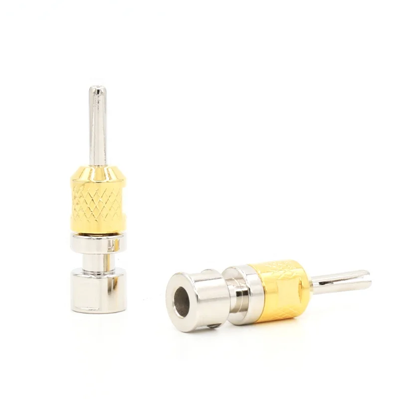 High performance single Banana plug Rhodium plated 4mm cable terminator hole