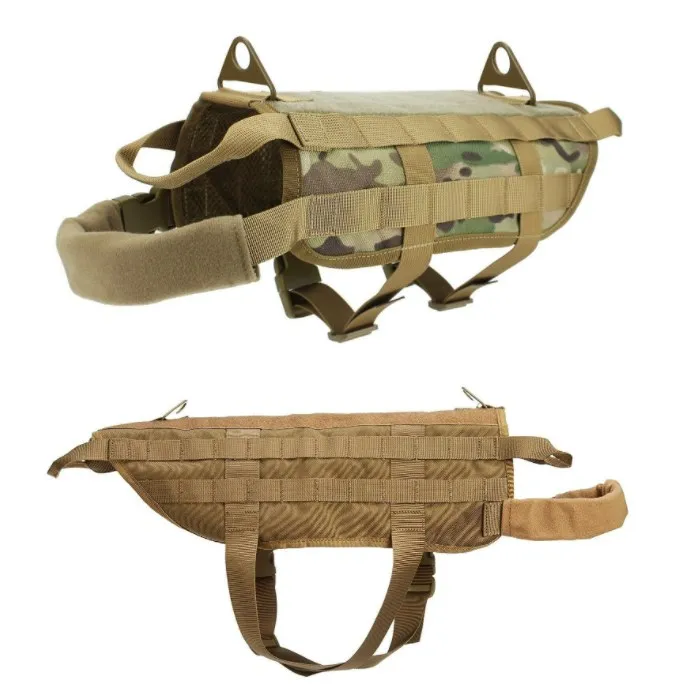  Nylon tactical dog vest Military waterproof back clip traction rope Training big K9 chest