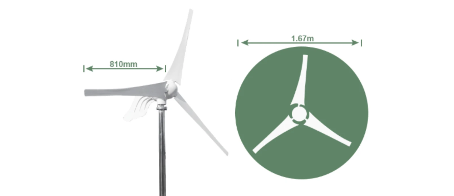 Household low-power horizontal axis 3-blade wind turbine 800W-1500W small wind turbine wind turbines set