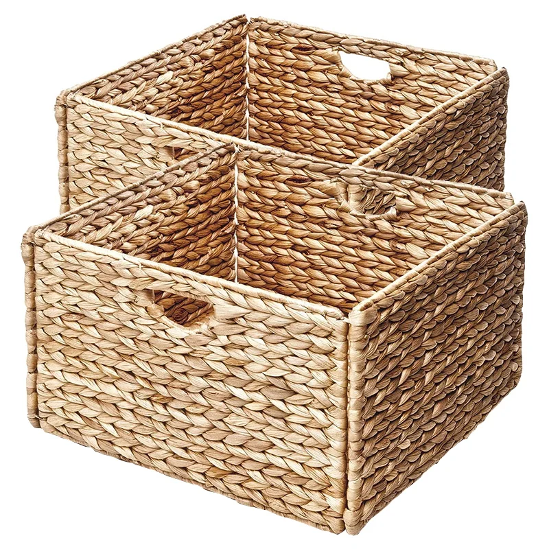 Best Price Folding Handwoven Vietnamese Handle Outdoor Square Washing Natural Bread Curver flower hanging  Rattan Basket