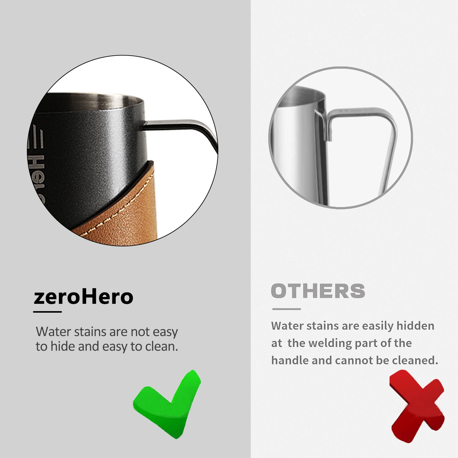 zeroHero steaming coffee frothing pitcher milk pitcher 600ml