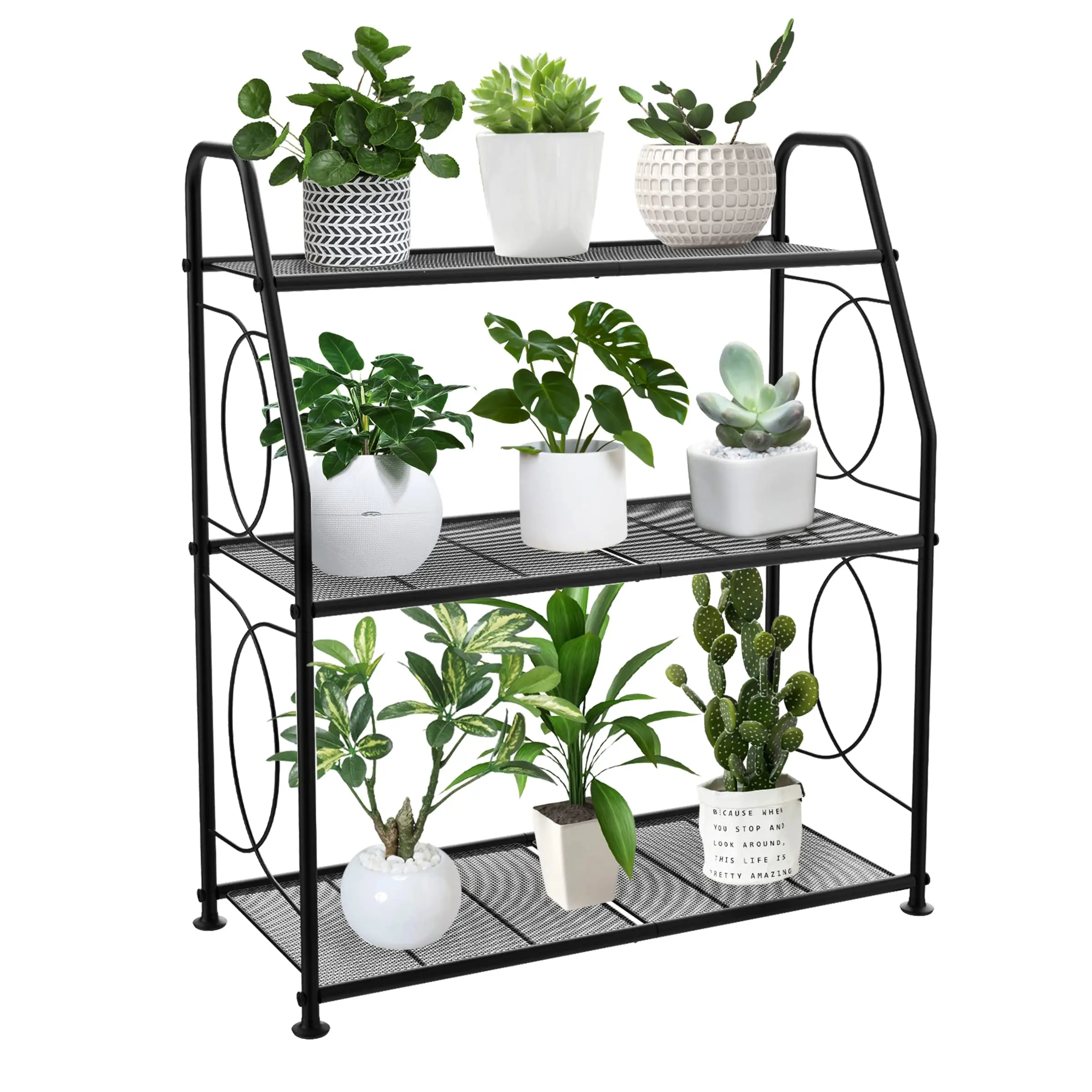 Wholesales Living Room Balcony Garden Heavy Duty Metal 3 Tier Outdoor Plant Stand Holder Rack