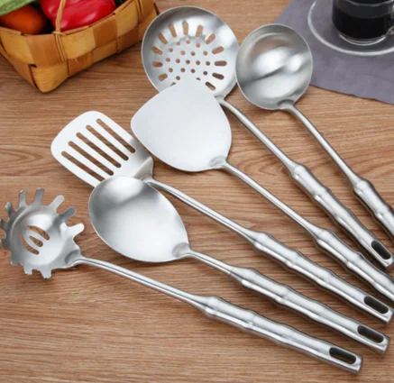 
Cookware sets Top Quality Durable Food Grade Knifes Set 6Pcs Stainless Steel Kitchen Cooking Tools 