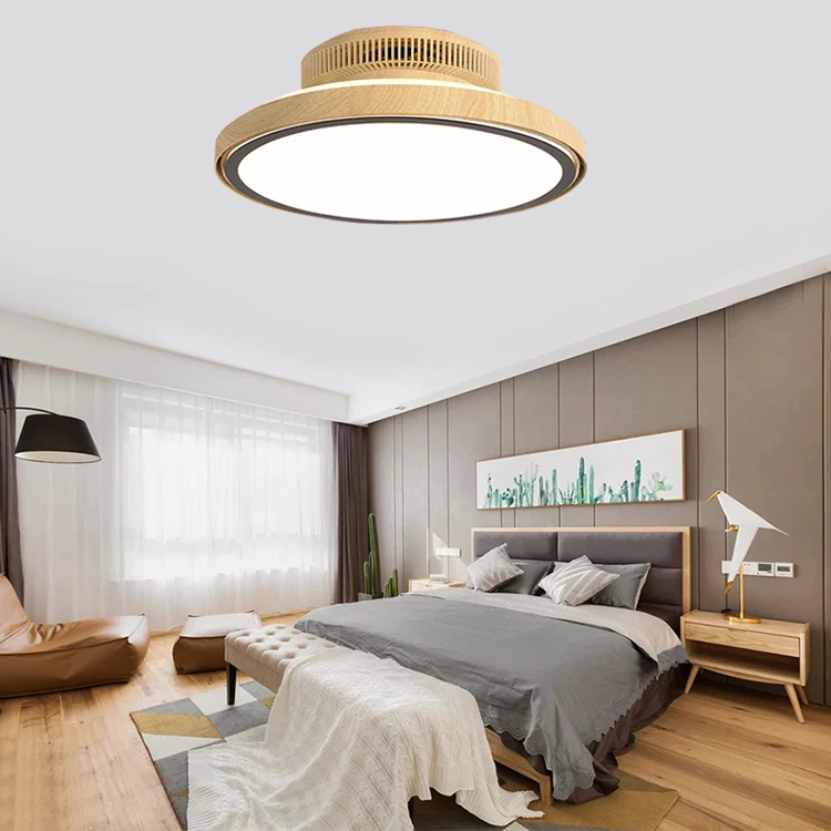 Simple modern leafless fan light bedroom study fan can purify sterilization suction ceiling Bladeless fan light