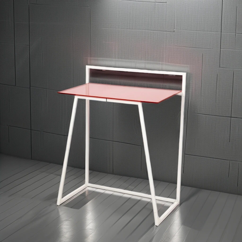 Red Cheap Convertible Metal Gaming Table Bedroom Gamer Computer Table with Pink Finish