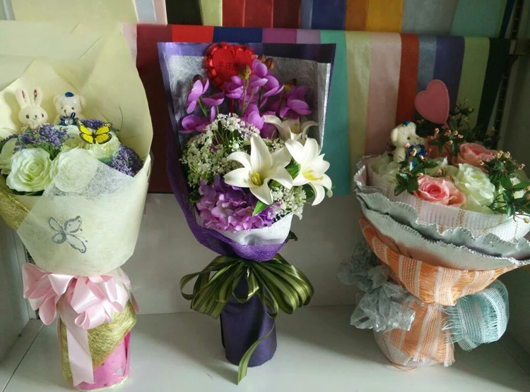 Flower packaging solid color corrugated paper new plain paper monochrome bouquet wrapping paper corrugated packaging