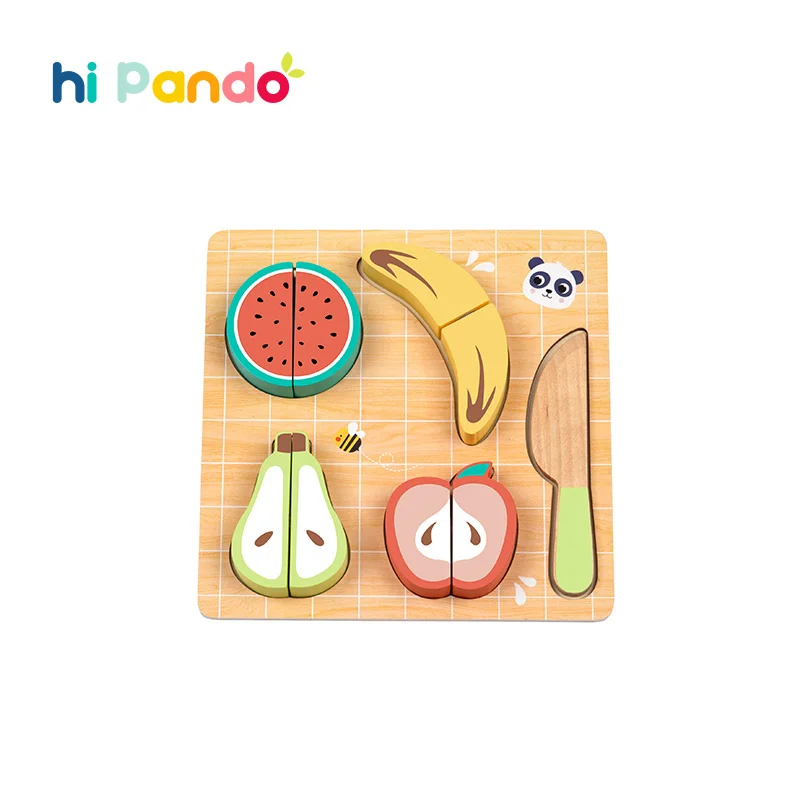 Children Magnetic Cutting Fruit Shape Matching Pretend Play Simulated Wooden Kitchen Food Toys