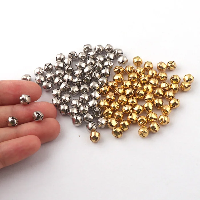 Gold/Silver Small Mini jewelry Jingle Bells Pet Hanging Metal Bell Wedding Christmas Decoration Accessories Bells For Crafts-6mm